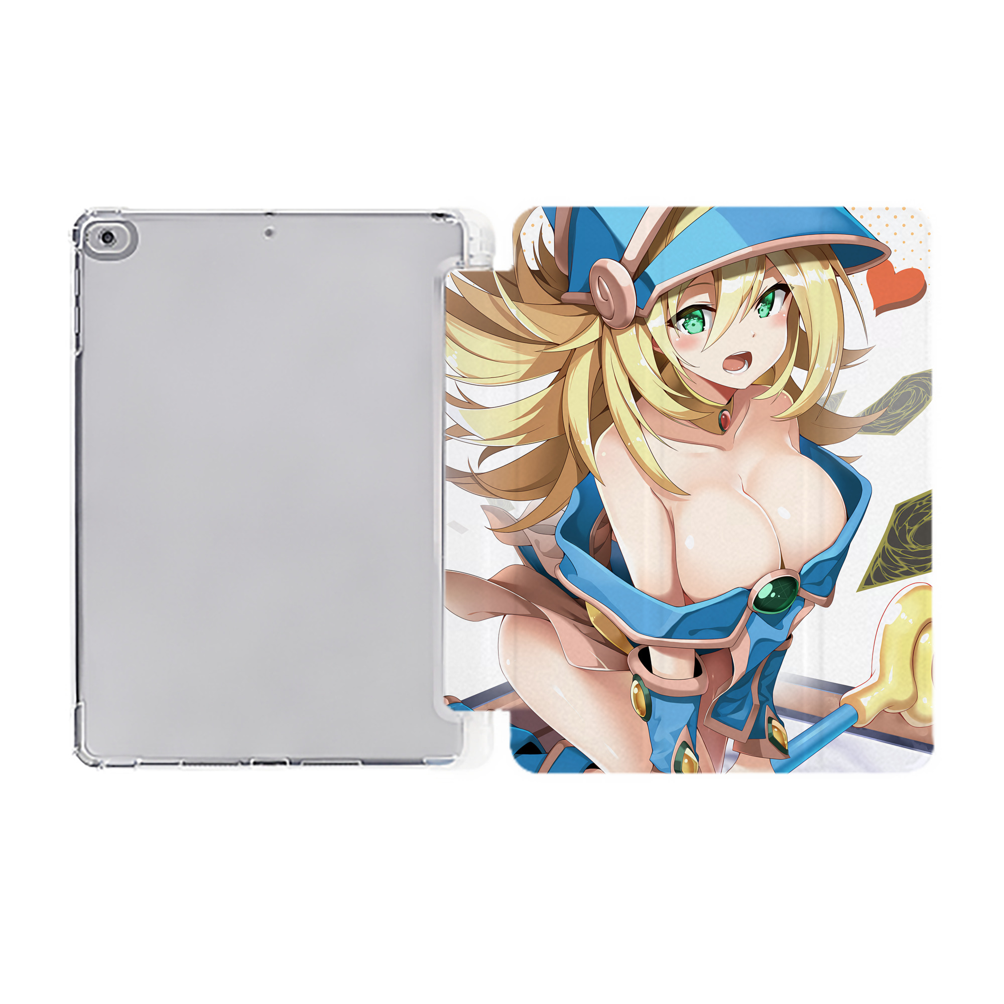 （画像用） 遊☆戯☆王 Yu-Gi-Oh! IPad ケース ペン収納付き 三つ折りスタンド PUレザー×シリコン 対応機種9.5/10.5/10.9インチ